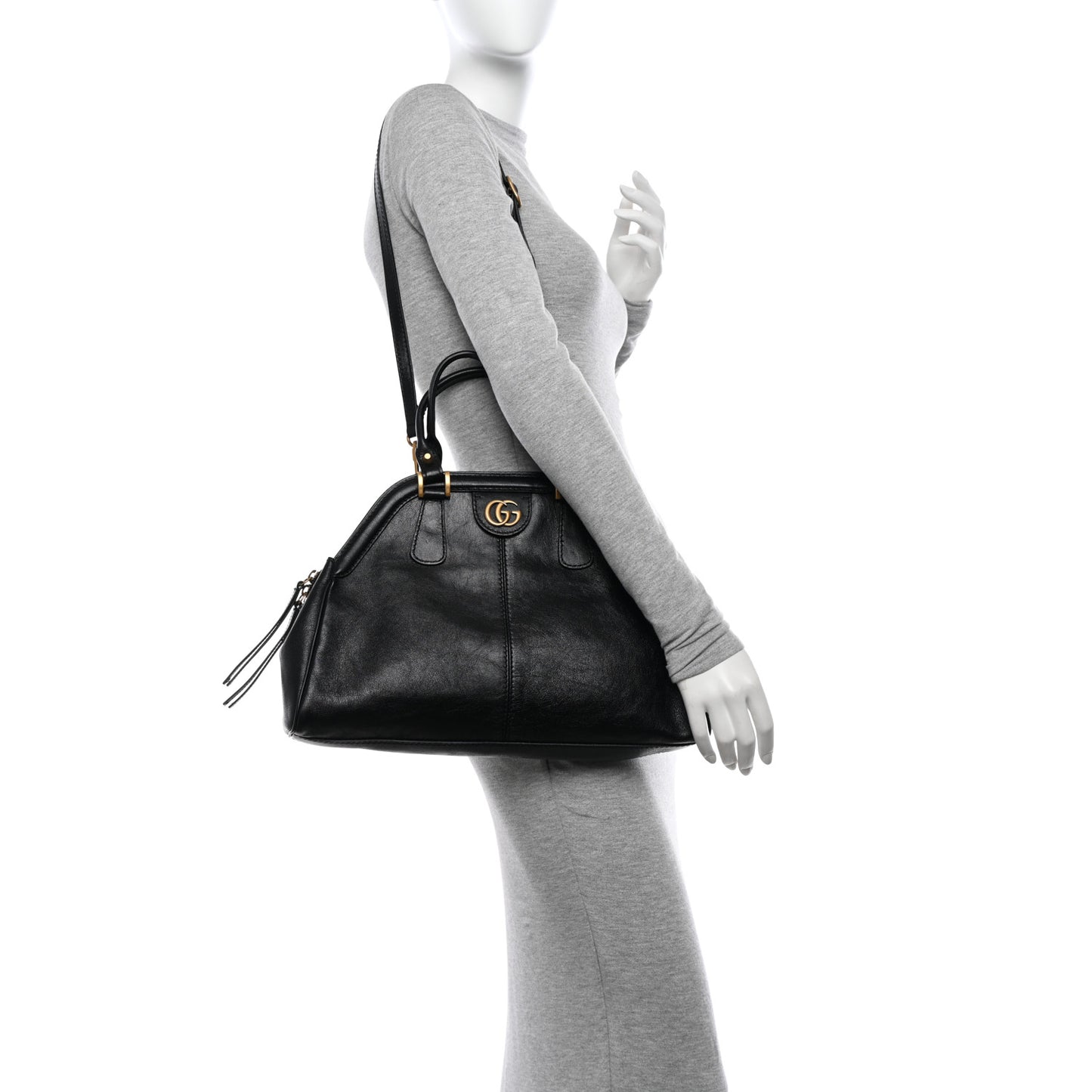Calfskin Medium Re(Belle) Top Handle Bag Black