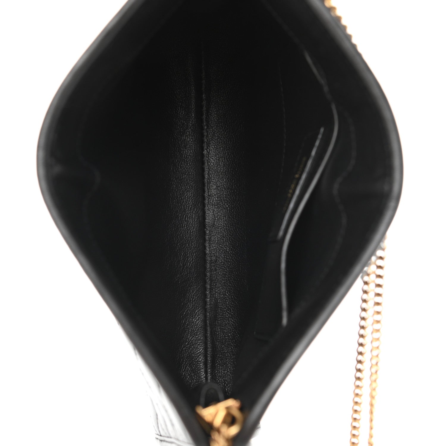 Saint Laurent Lambskin Quilted Monogram Baby Victoire Chain Clutch Bag Black 5 of 10