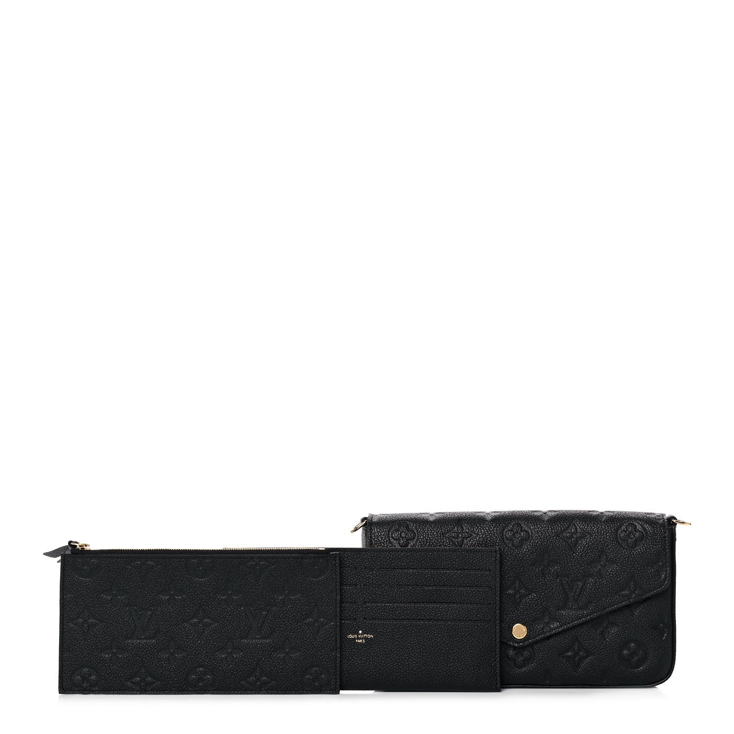 Louis Vuitton Empreinte Pochette Felicie Chain Wallet Black 2 of 12