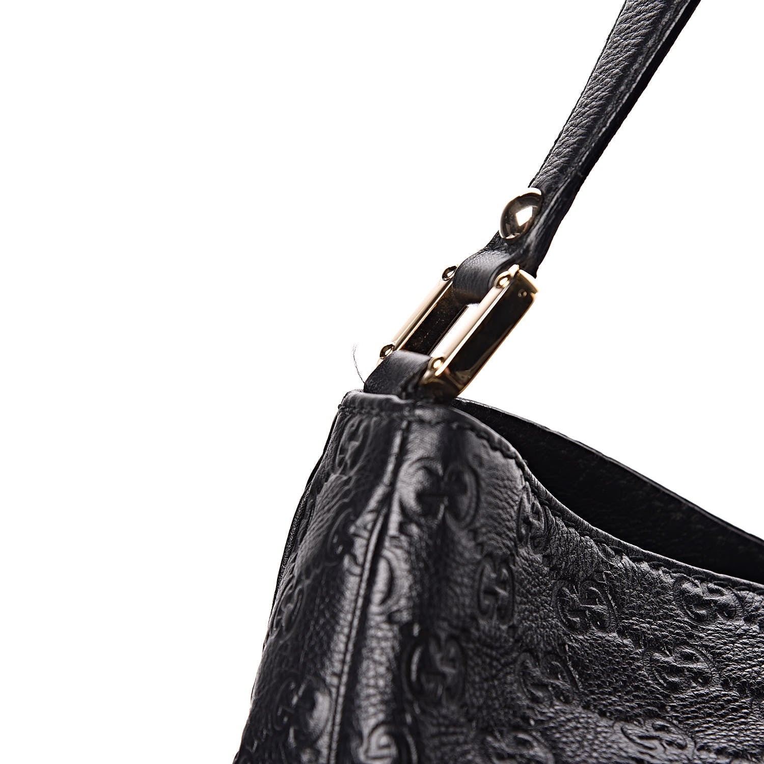 Gucci Guccissima Large New Ladies Web Hobo Black 11 of 12