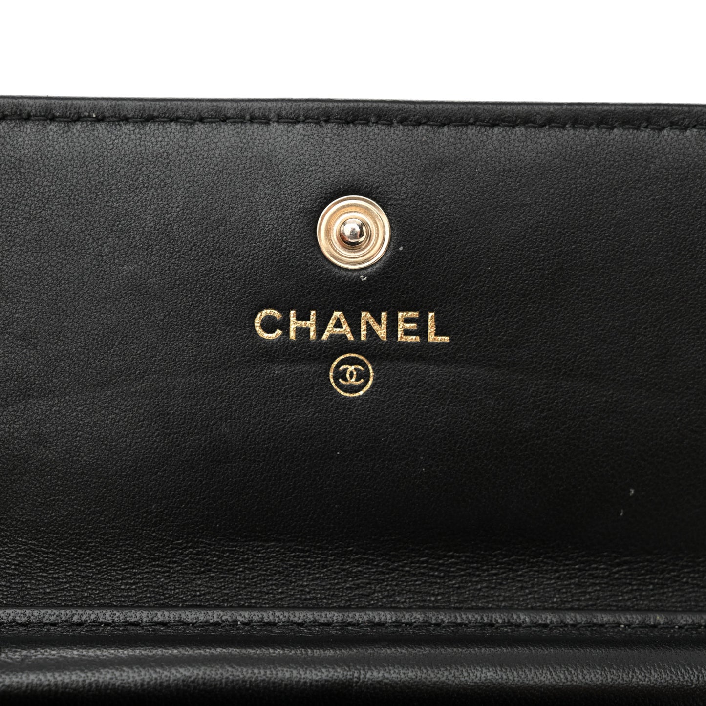 Lambskin Quilted My Chanel Lady Card Holder On Chain Black