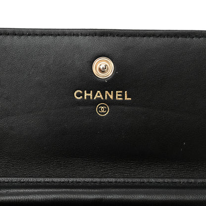Chanel Lambskin Quilted My Chanel Lady Card Holder On Chain Black 6 of 12