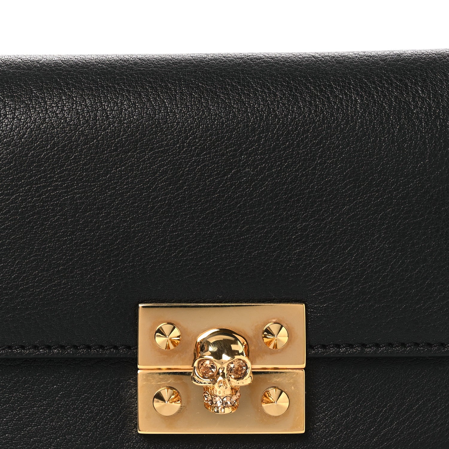 Alexander McQueen Calfskin Skull Mini Clutch Black 14 of 18