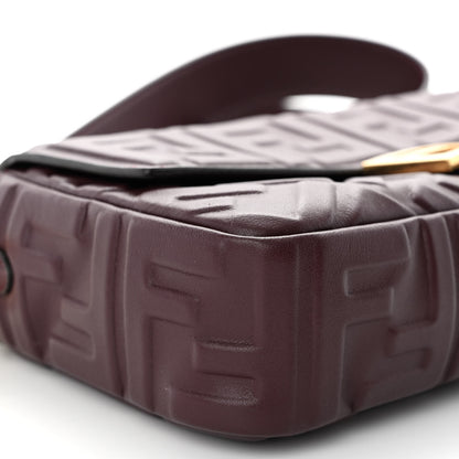 Fendi Nappa FF 1974 Embossed Baguette Granata 8 of 9