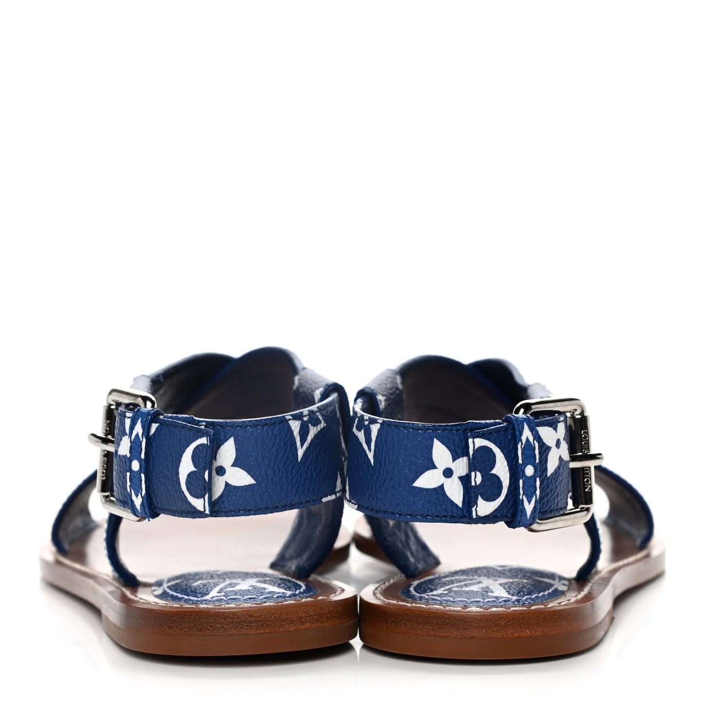 Monogram Escale Palma Flat Sandals 37 Blue