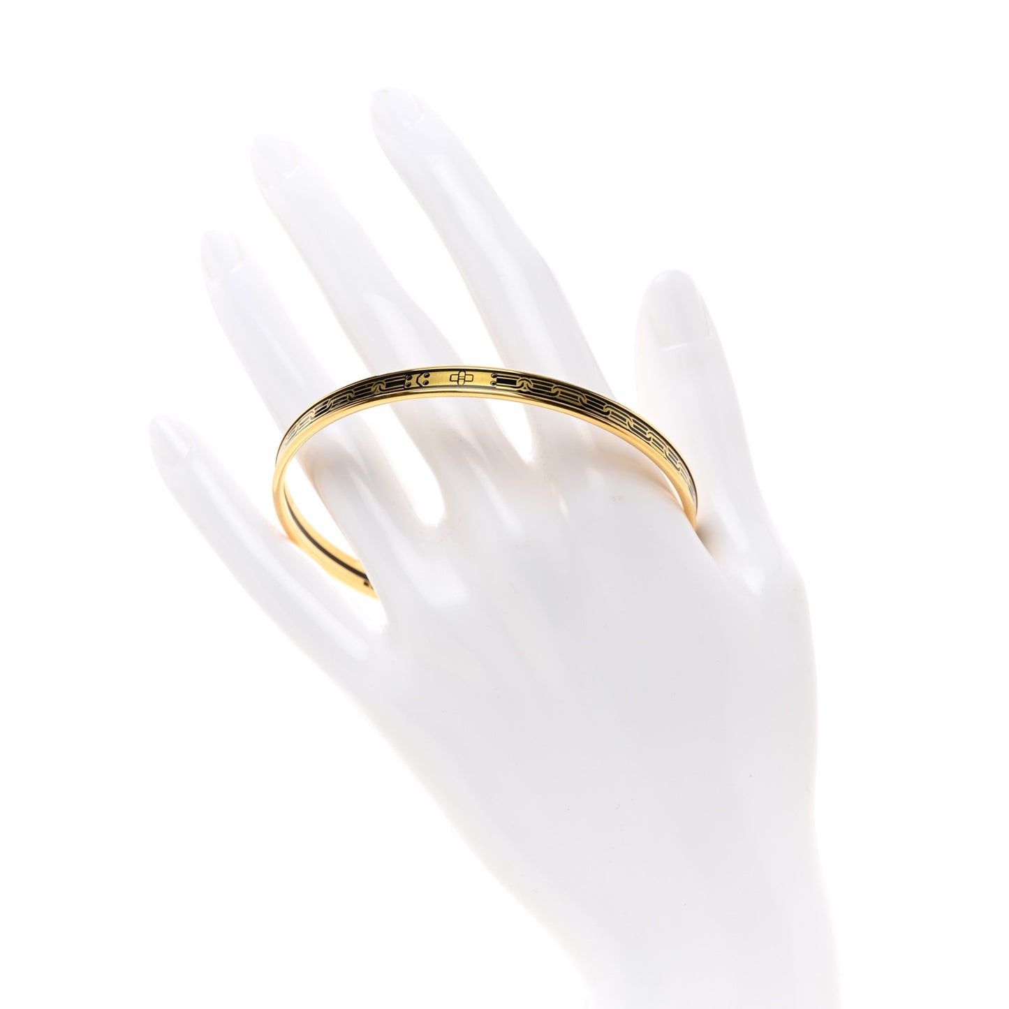 Enamel Printed Reaction En Chaines Extra Narrow Bracelet 70 Or Black