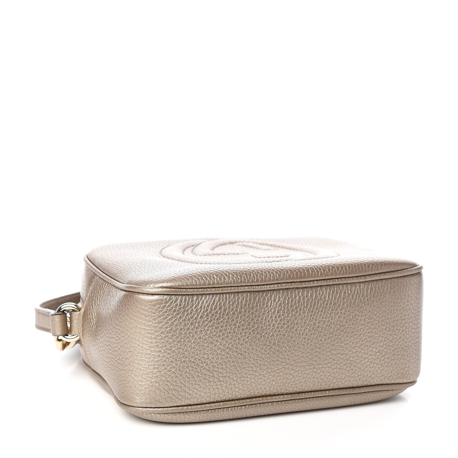 Gucci Metallic Pebbled Calfskin Small Soho Disco Bag Golden Beige 4 of 10