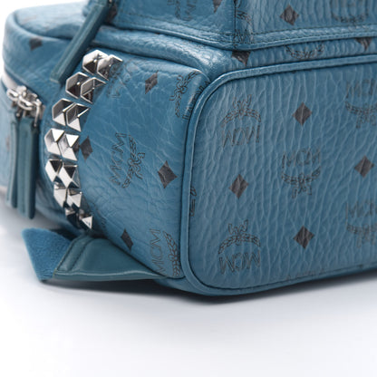 MCM Visetos Side Stud Mini Stark Backpack Teal 8 of 11