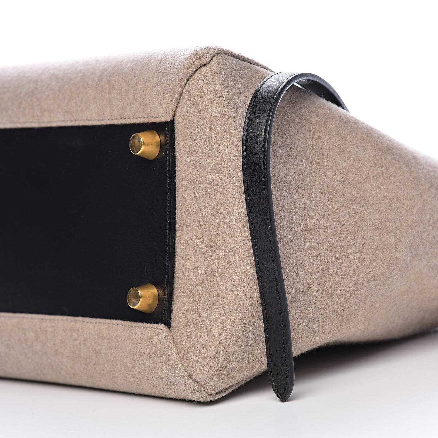 Felt Smooth Calfskin Mini Belt Bag Beige