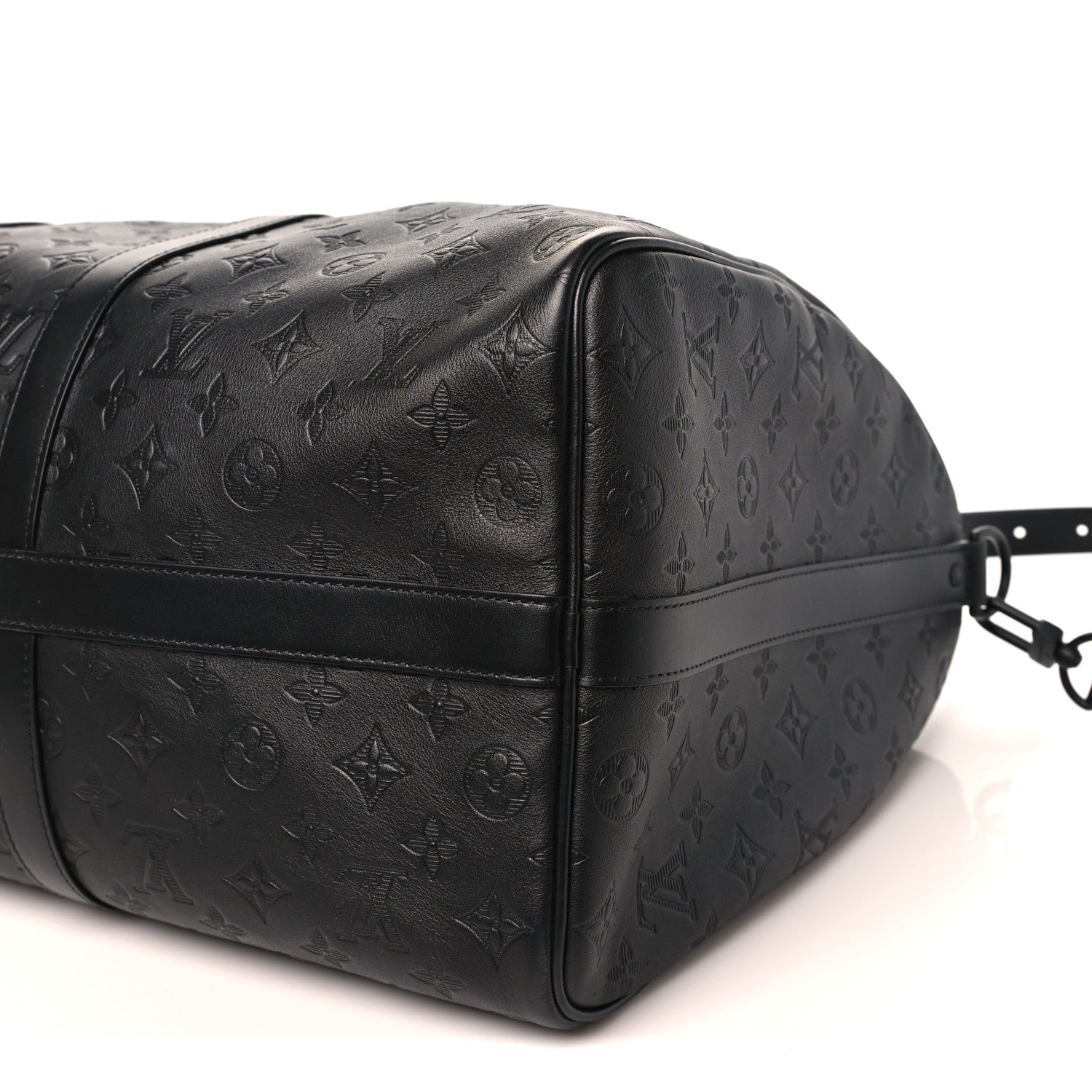 Louis Vuitton Calfskin Shadow Monogram Keepall Bandouliere 50 Black 8 of 8