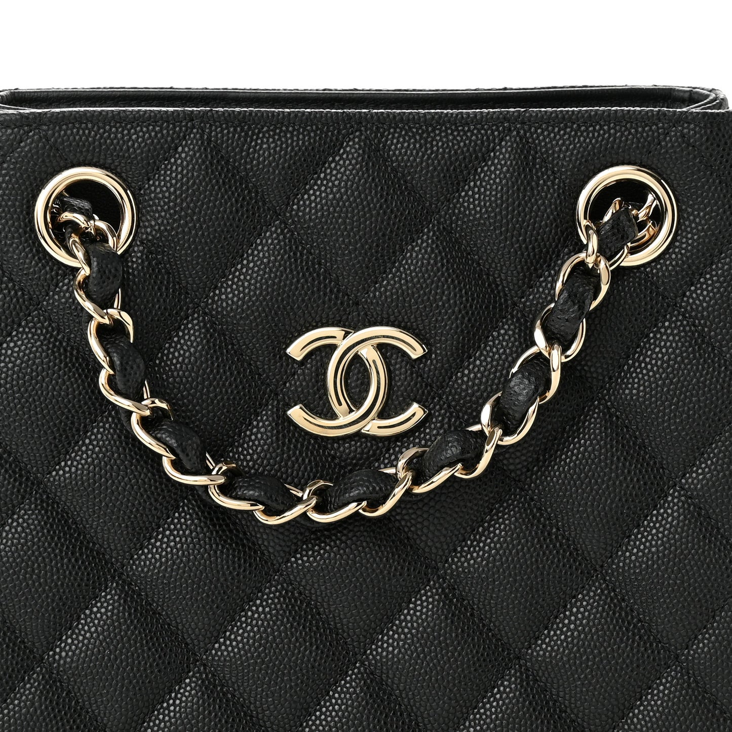 Caviar Quilted Mini Bucket Bag Black