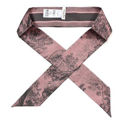 Christian Dior Silk Toile De Jouy Mitzah Scarf Rose 1 of 3