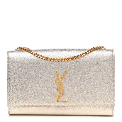 Saint Laurent Metallic Calfskin Medium Classic Monogram Kate Satchel Pale Gold 1 of 8