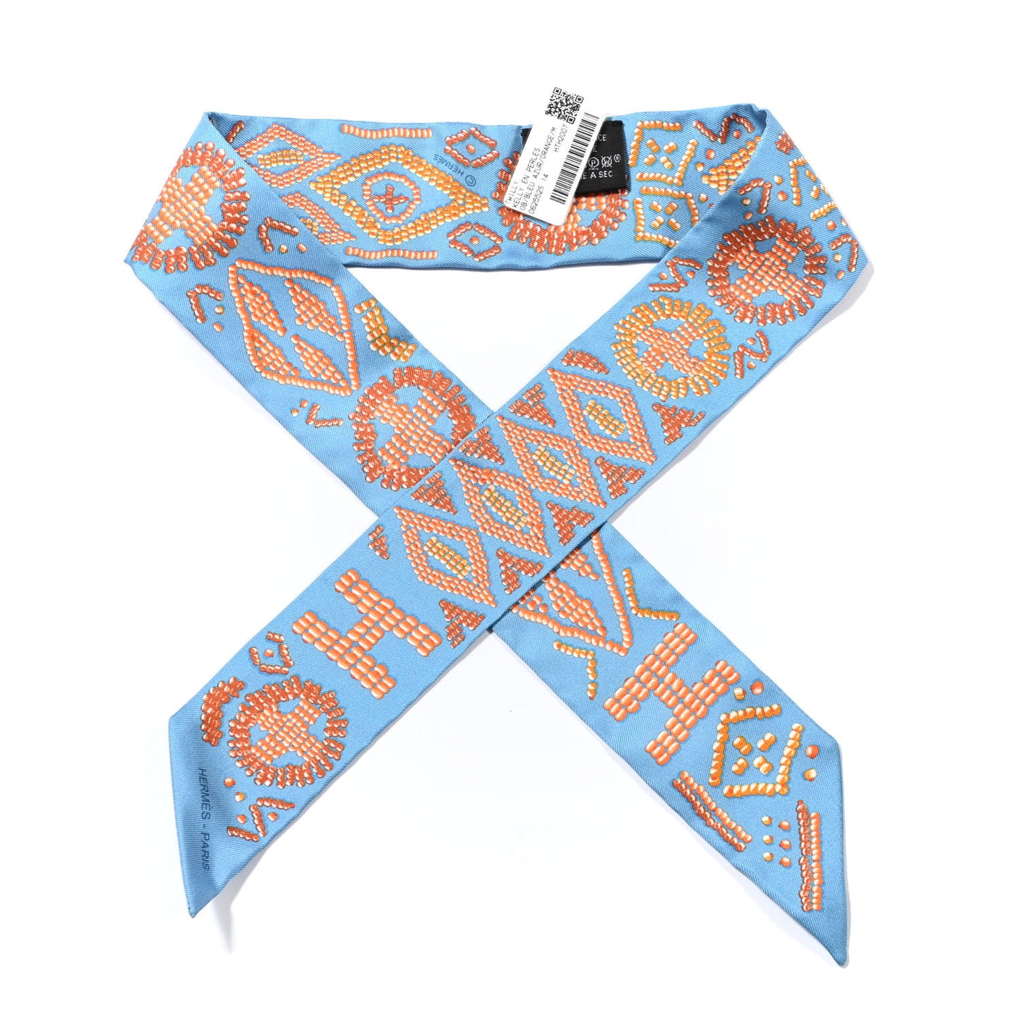 Silk Kelly En Perles Twilly Bleu Azur Orange