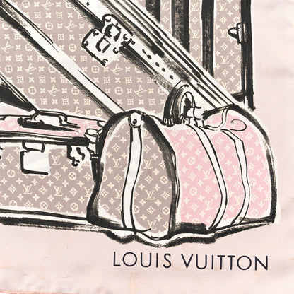 Louis Vuitton Silk Monogram Trunks Square Scarf Rose Poudre 2 of 3
