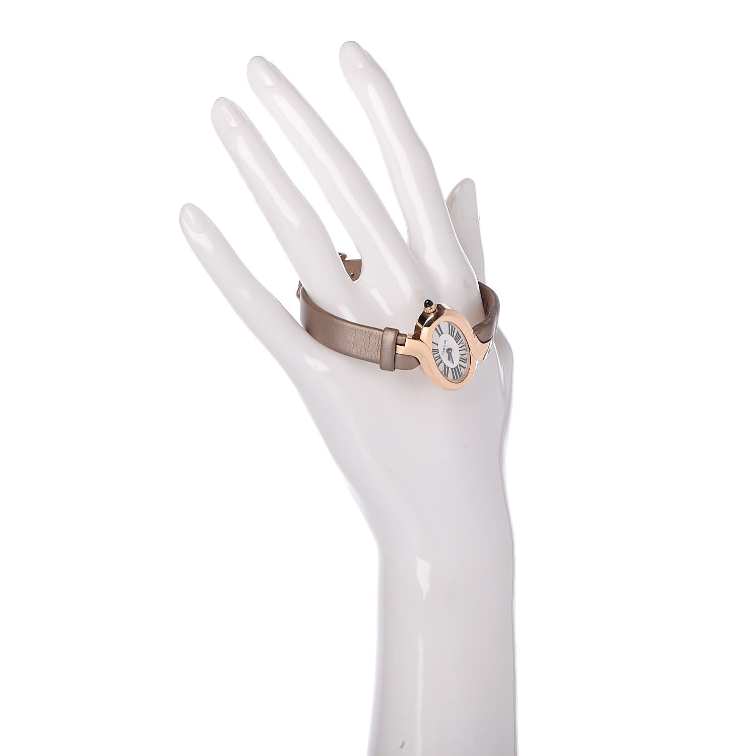 Cartier 18K Pink Gold Satin 30mm Delices de Cartier Quartz Watch Taupe 3 of 9