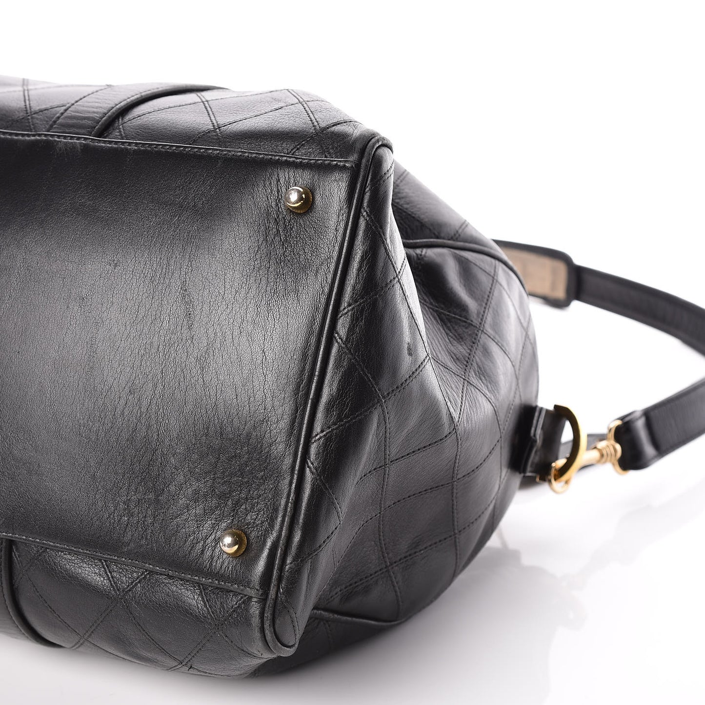 Calfskin Stitched CC Boston Black