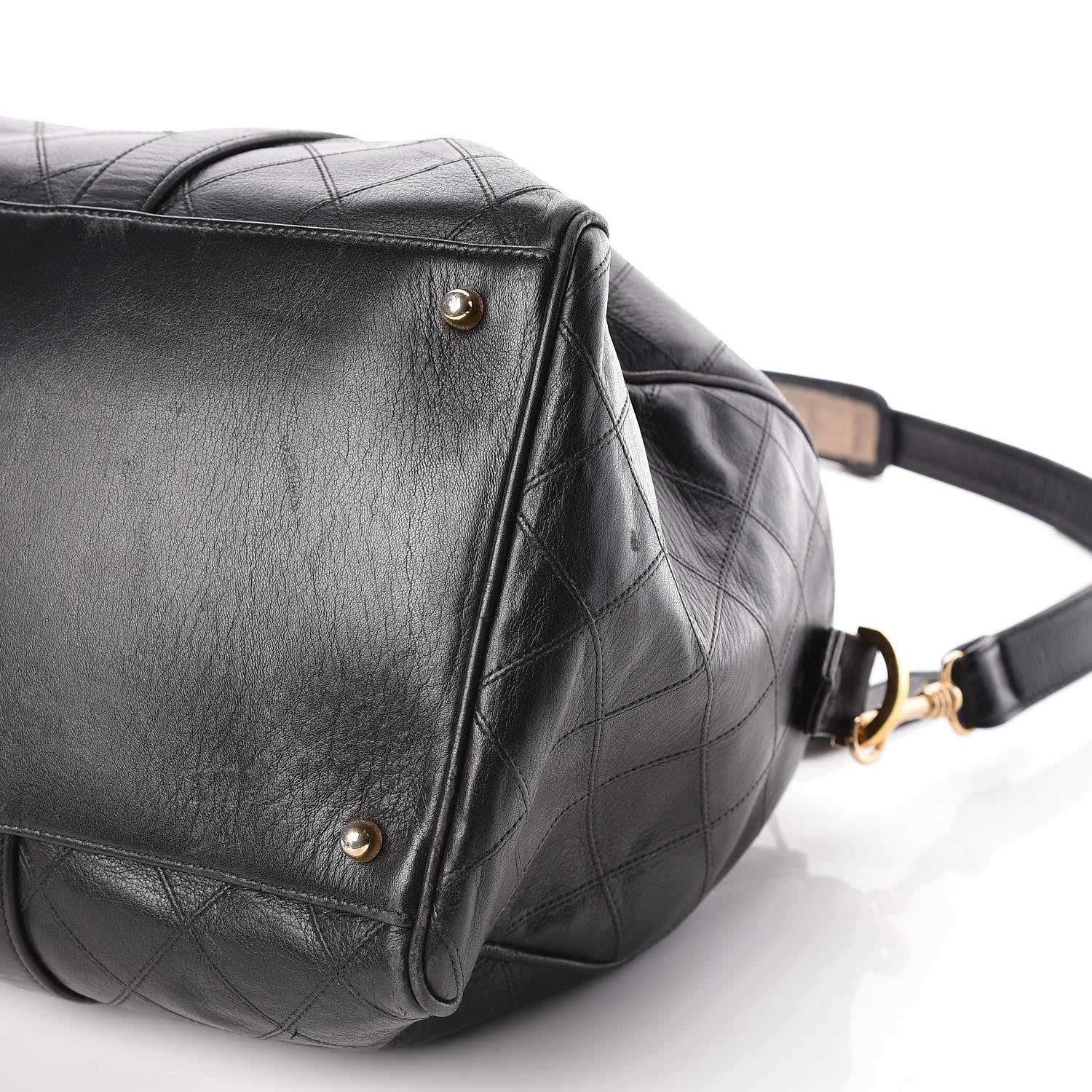 Chanel Calfskin Stitched CC Boston Black 17 of 18