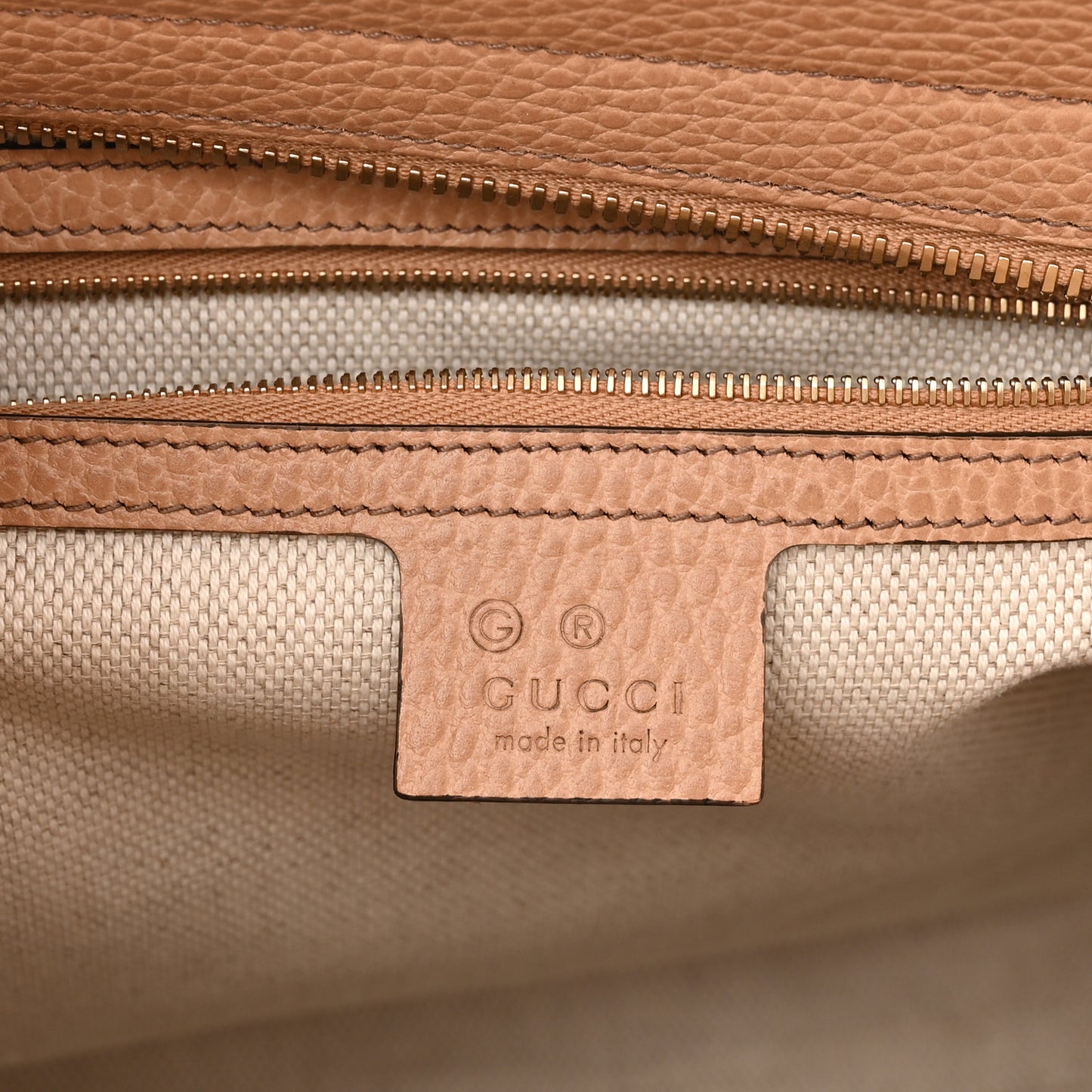 Dollar Calfskin Large Soho Top Handle Satchel Camelia