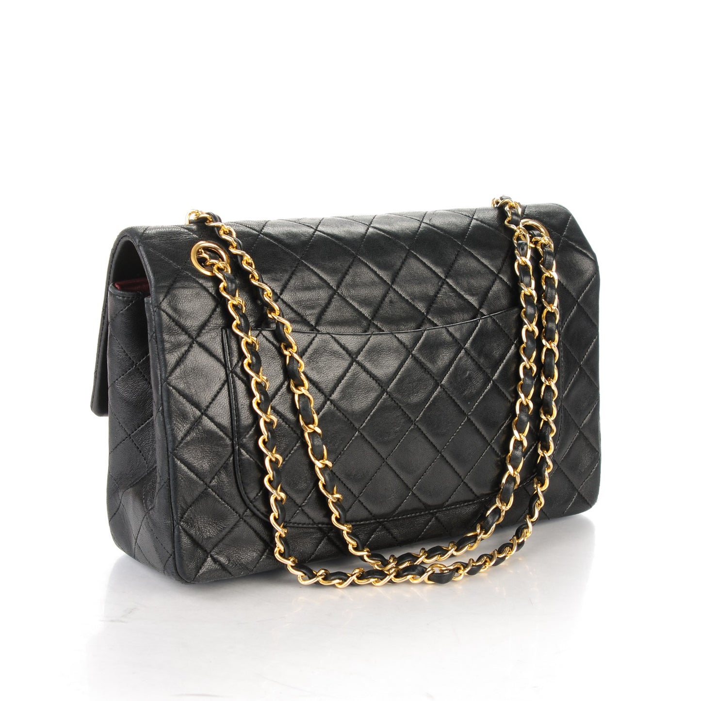 Lambskin Quilted Medium Single Flap Black
