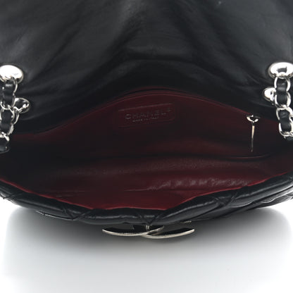 Chanel Lambskin Diamond Stitched CC Flap Shoulder Bag Black 13 of 26