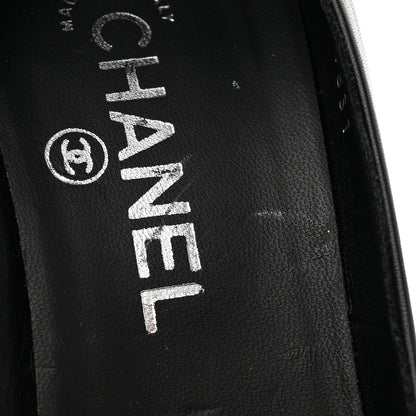 Chanel Calfskin Cap Toe CC Pumps 39 Black Silver 10 of 15