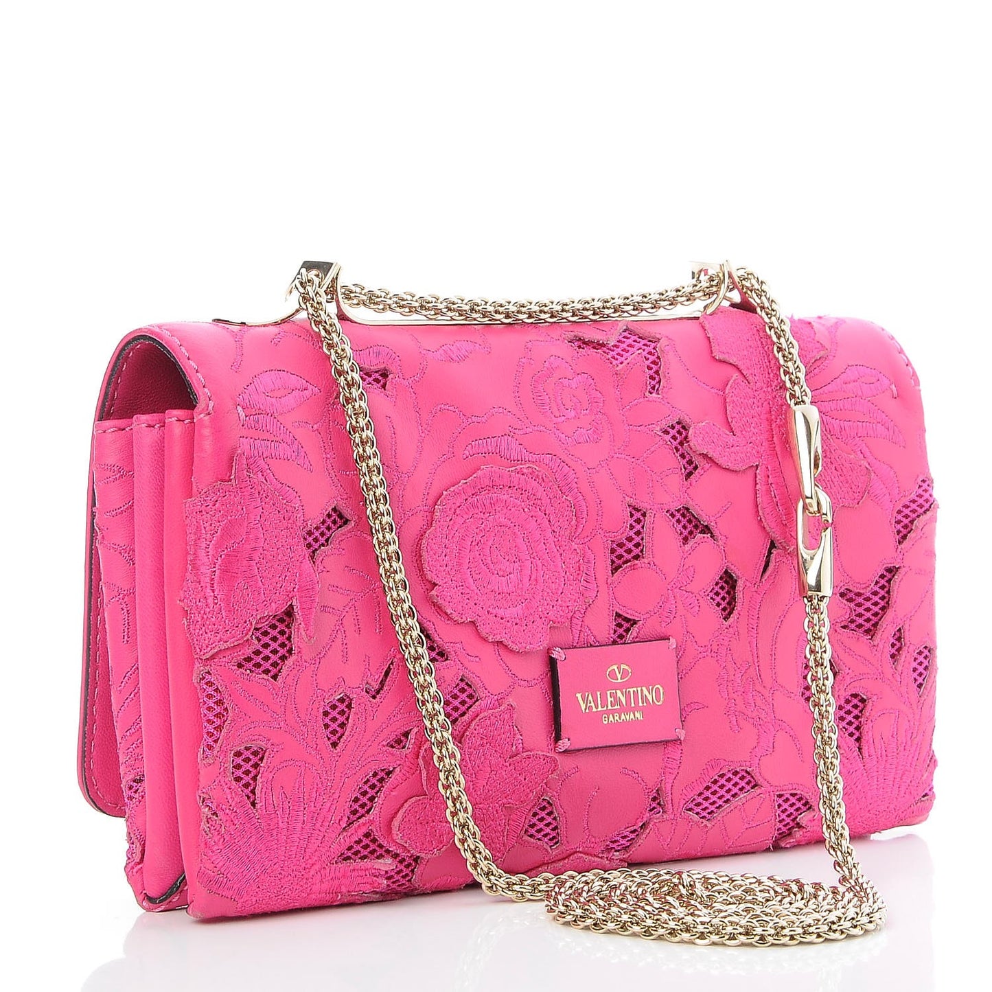 Nappa Lace Girello Flap Pop Fuxia