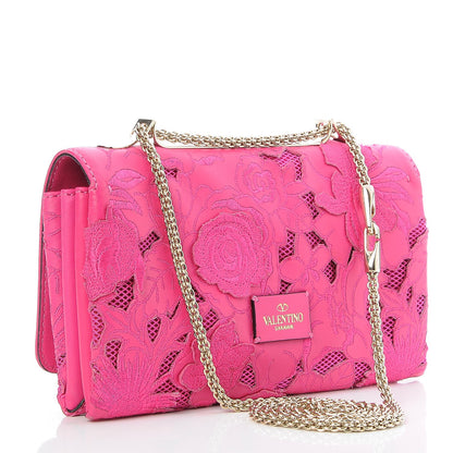 Valentino Garavani Nappa Lace Girello Flap Pop Fuxia 4 of 8