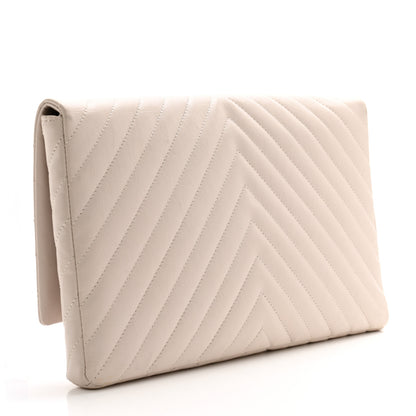 Chanel Aged Calfskin Chevron Quilted Reissue 2.55 Clutch Ivory 3 of 10
