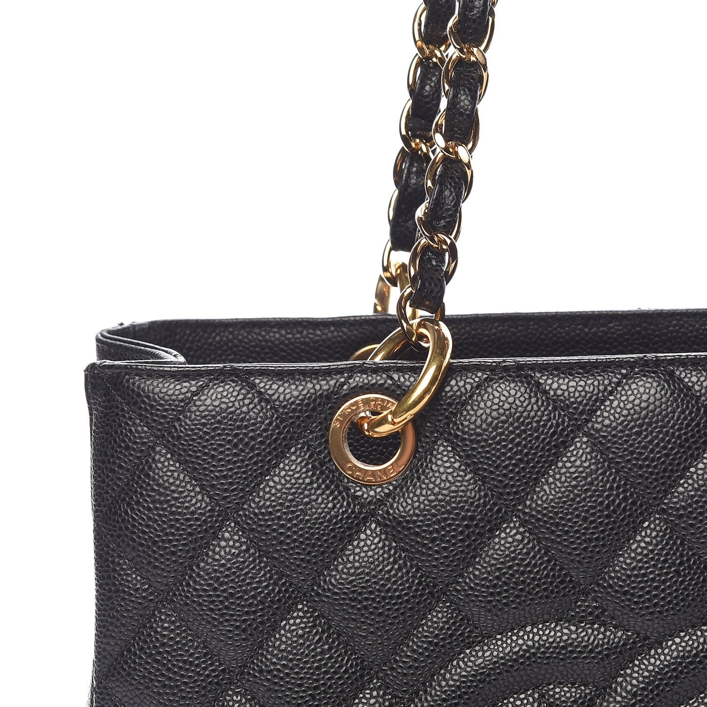 Caviar Quilted Grand Shopping Tote GST Black