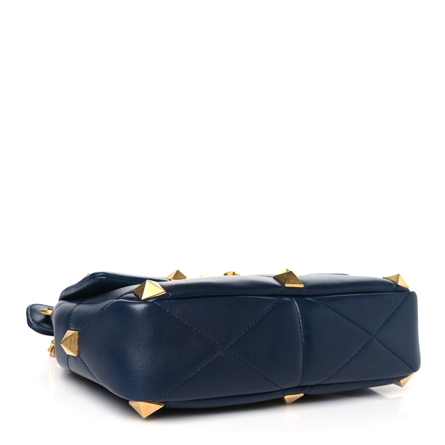 Valentino Garavani Nappa Large Roman Stud Shoulder Bag Marine 4 of 9