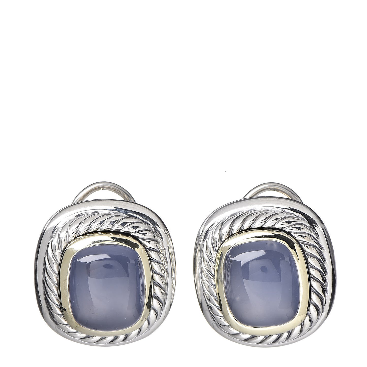 Sterling Silver 14K Yellow Gold Chalcedony Albion Earrings