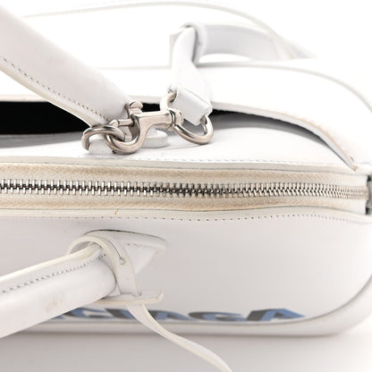 Balenciaga Smooth Calfskin 3D Logo S Ville Top Handle Bag White Screen Blue Black 19 of 20
