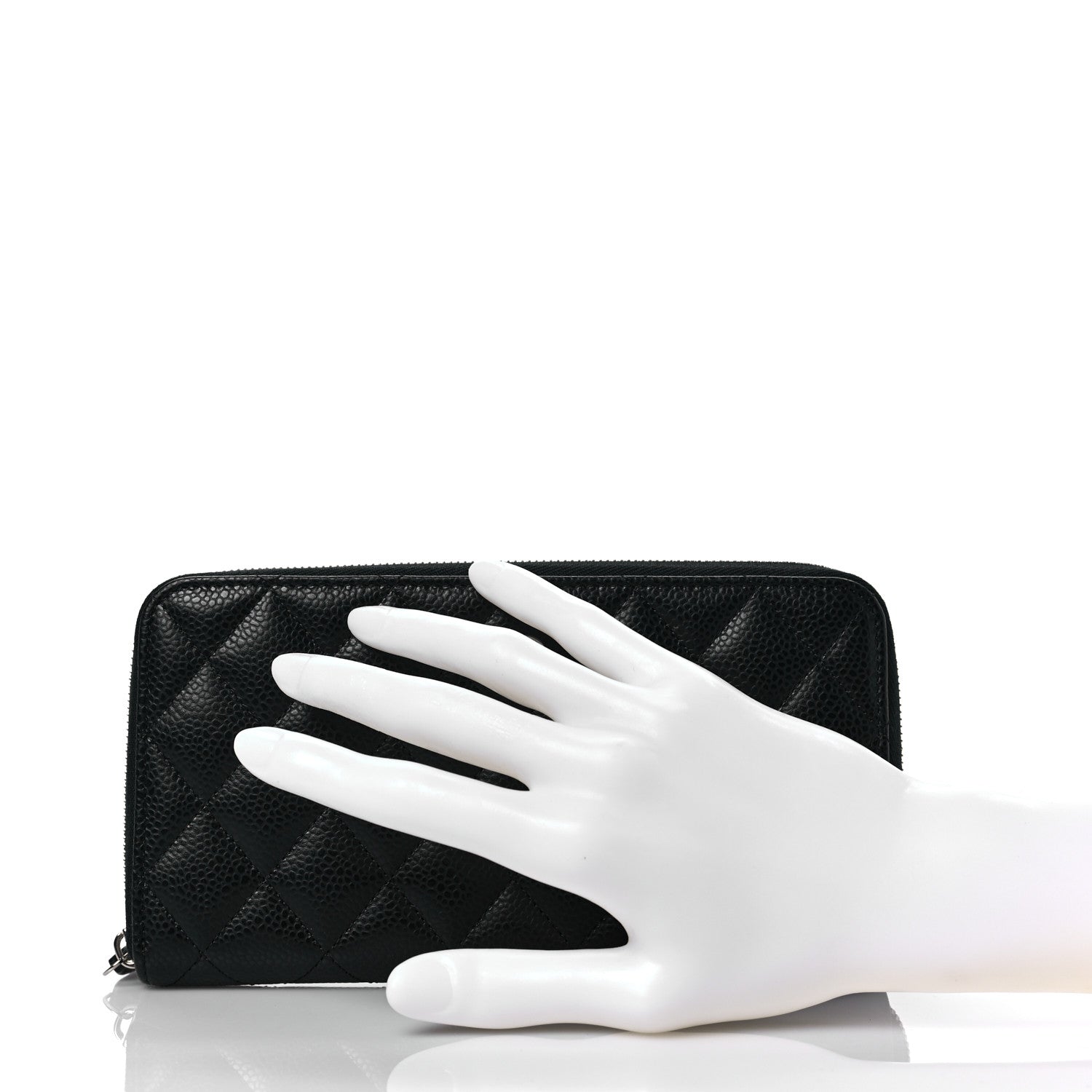Chanel Caviar Quilted Large Gusset Zip Around Wallet Black 2 of 9