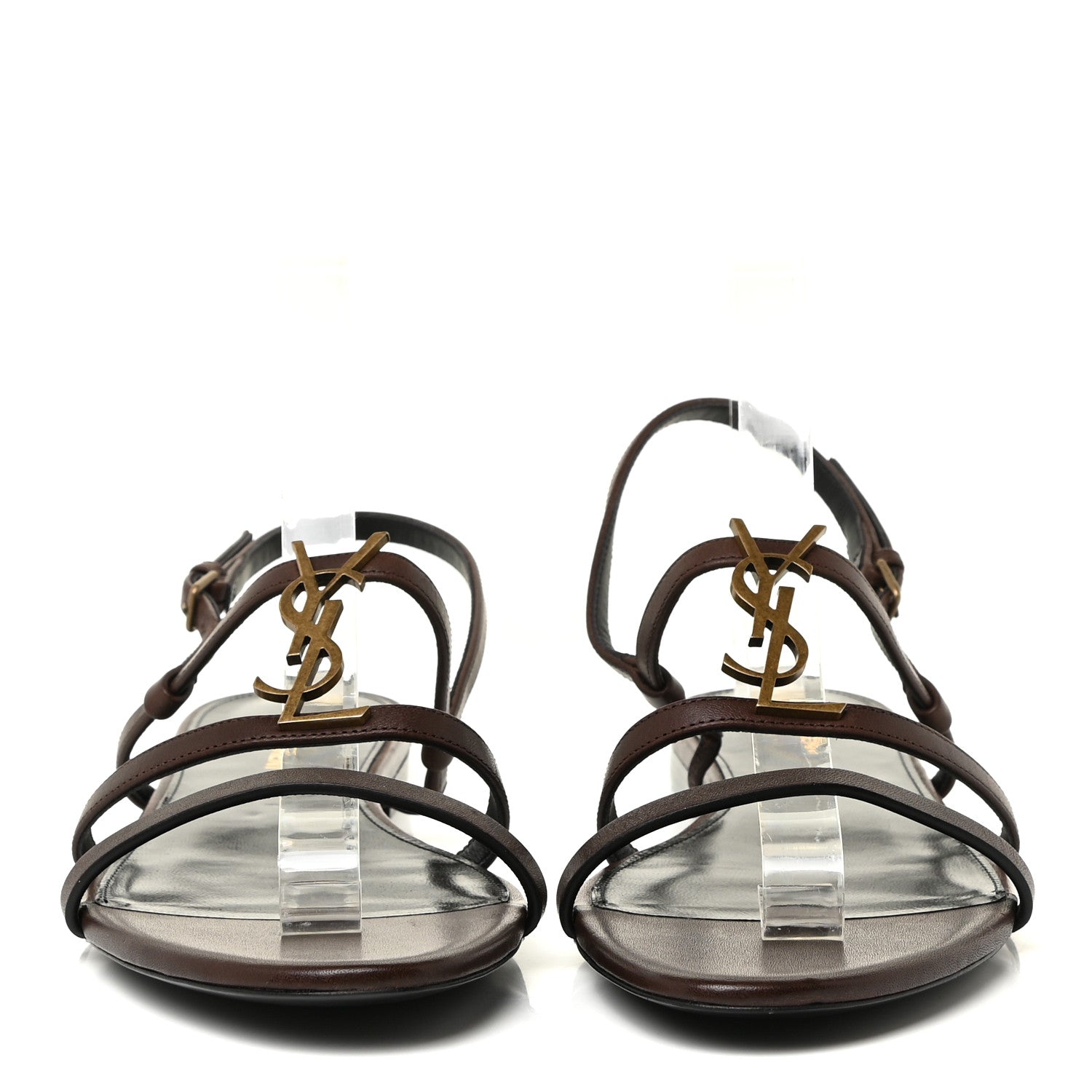 Saint Laurent Calfskin Cassandra Monogram Sandals 41 Moro 4 of 21