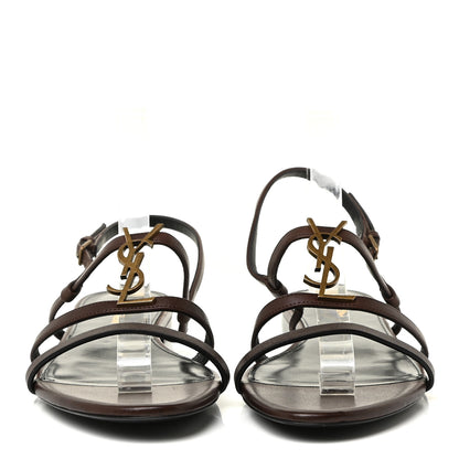 Saint Laurent Calfskin Cassandra Monogram Sandals 41 Moro 4 of 21