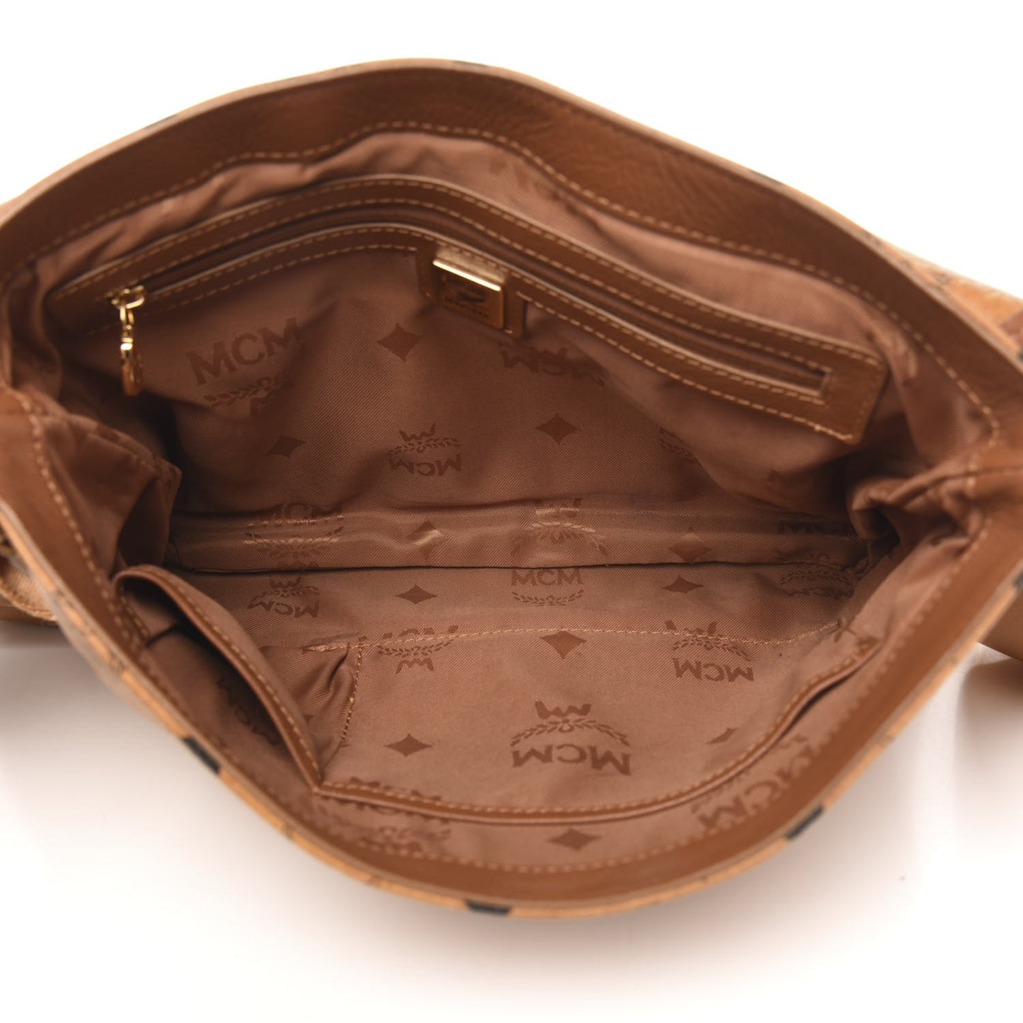 Calfskin Visetos Munich Lion Messenger Cognac