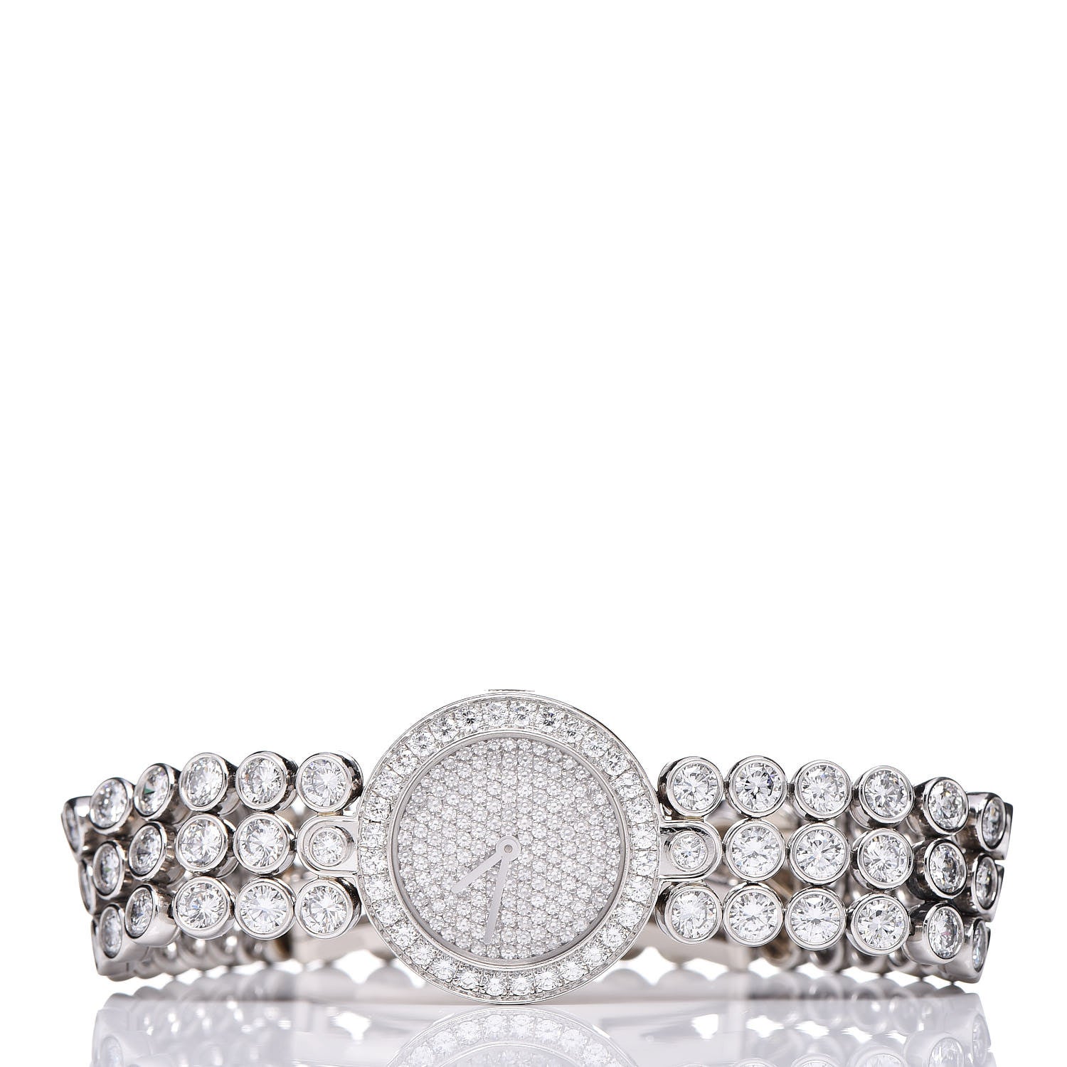 Harry Winston Platinum Diamond Pave 23mm Premier Quartz Watch 3 of 7