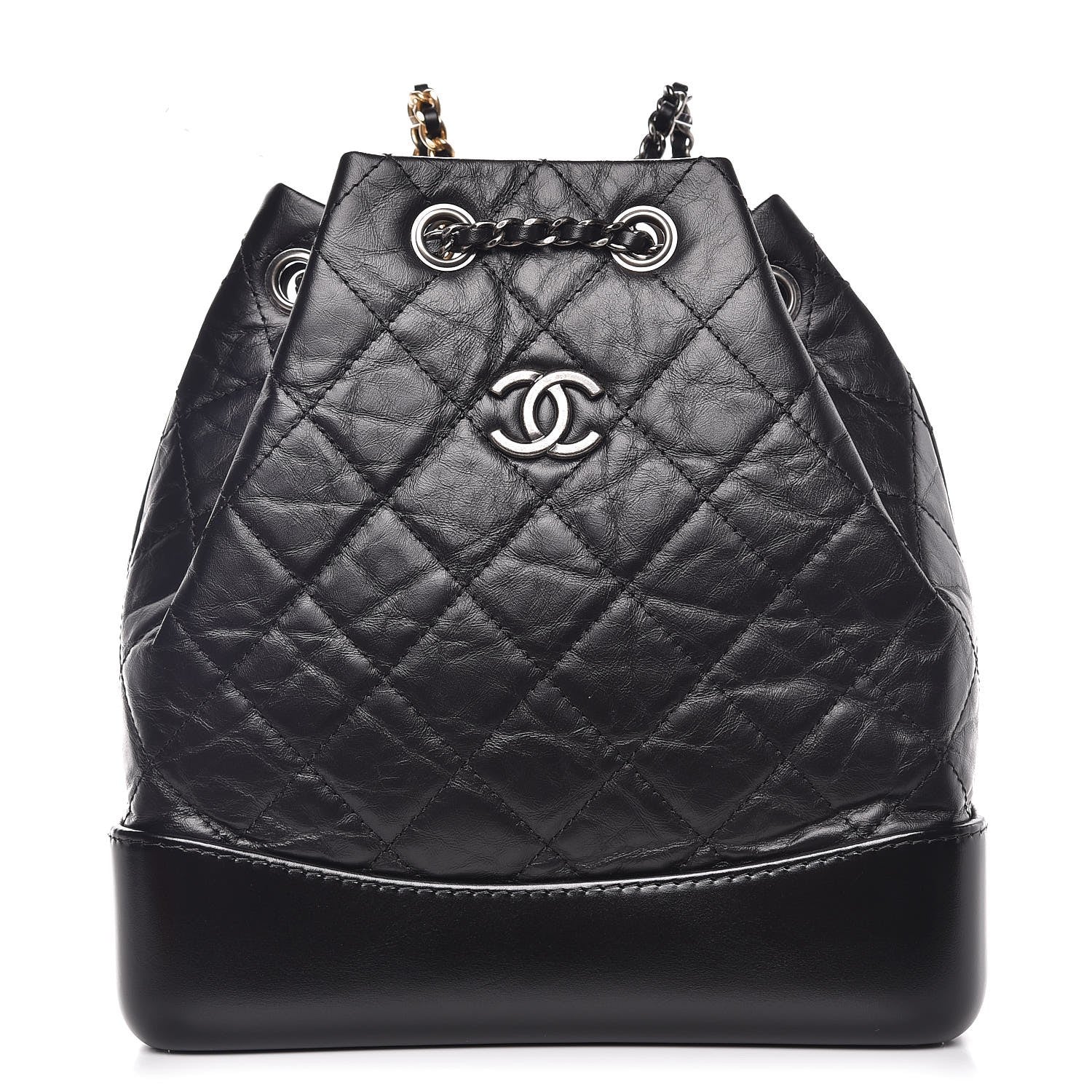 Chanel Aged Calfskin Quilted Small Gabrielle Backpack Black 1 of 8
