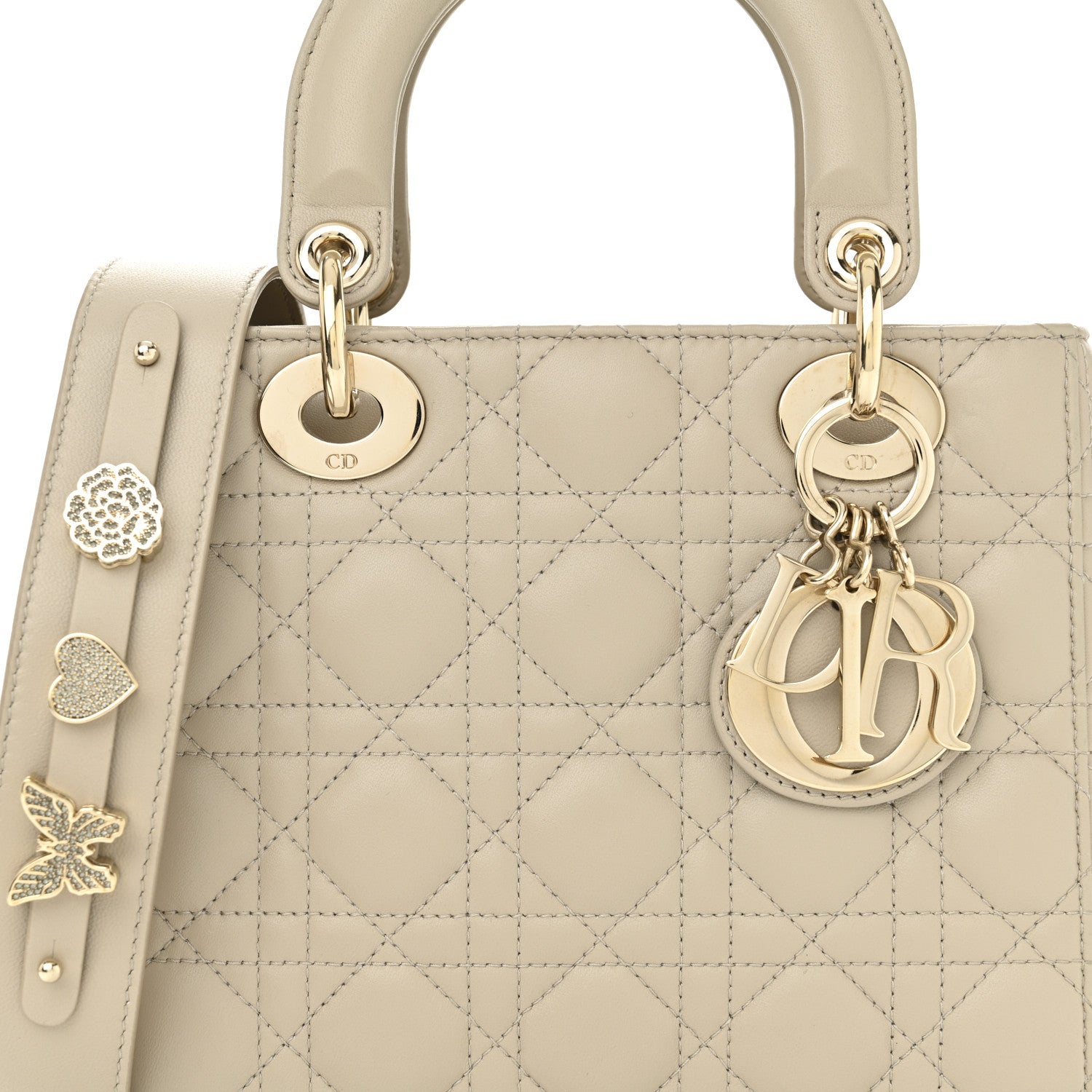 Christian Dior Lambskin Cannage Small My ABCDior Lady Dior Beige 8 of 10