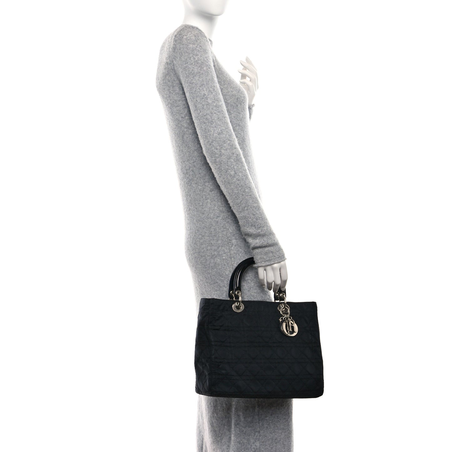 Nylon Cannage Large Lady Dior Black