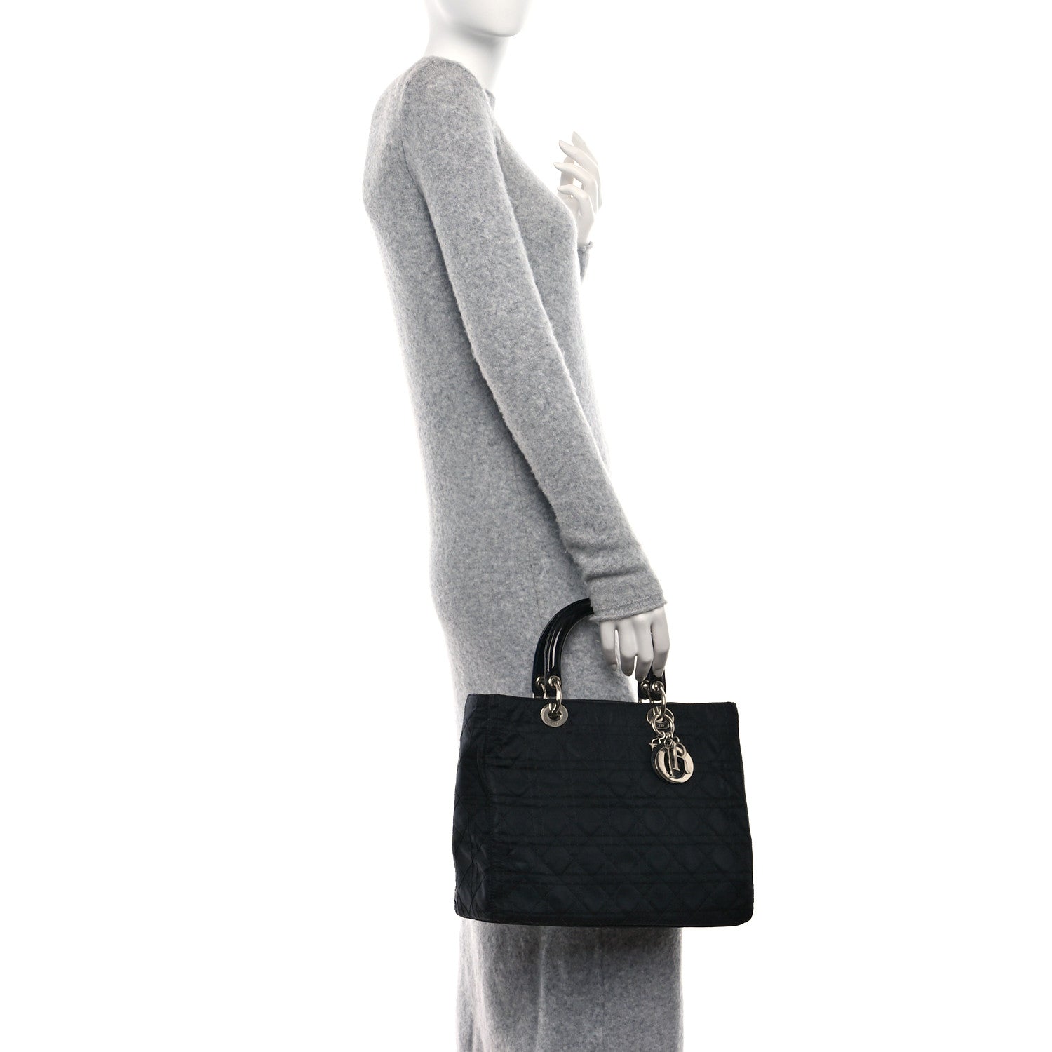 Christian Dior Nylon Cannage Large Lady Dior Black 3 of 12