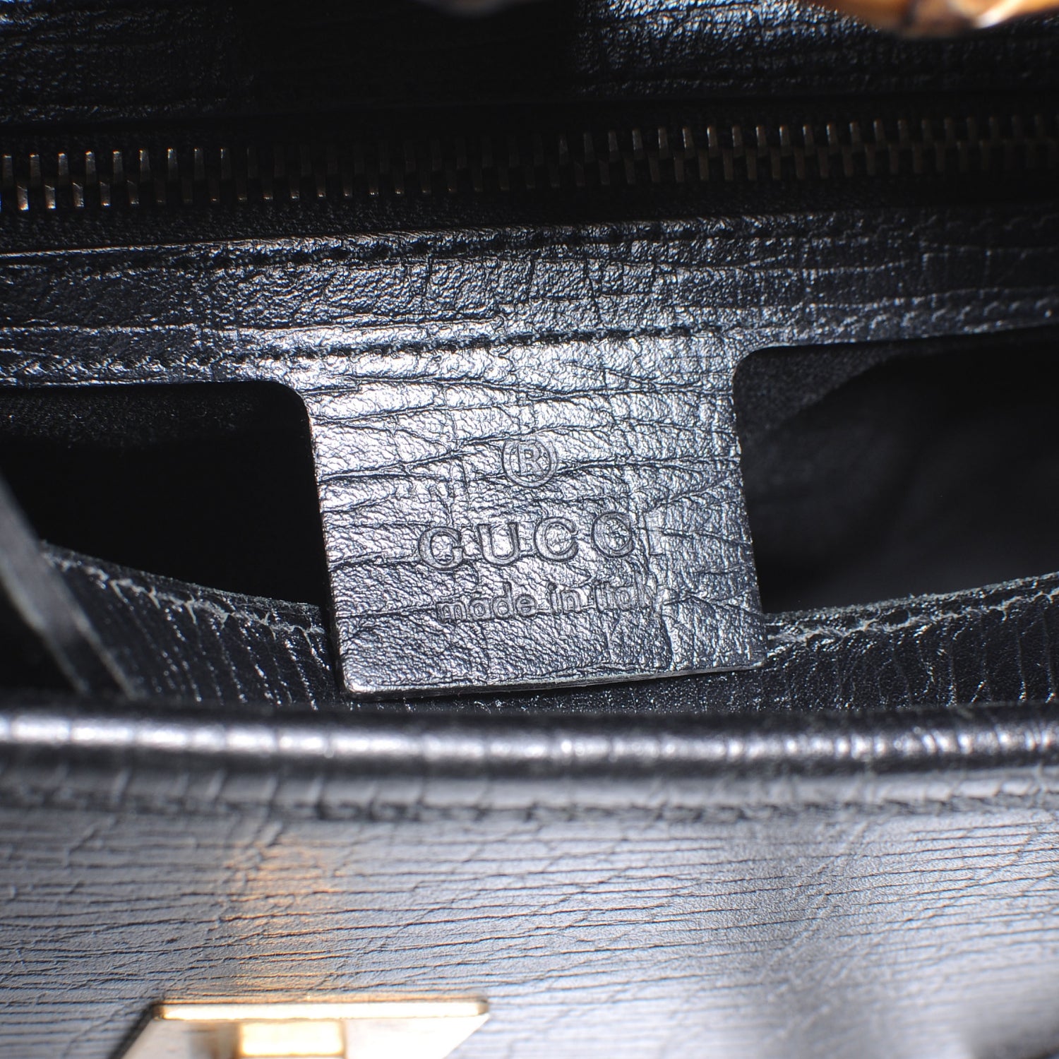 Gucci Monogram GG Small Bamboo Bullet Tote Bag Black 6 of 7