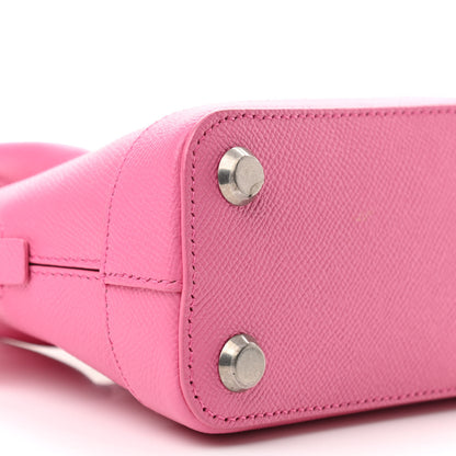Balenciaga Signature Grained Calfskin Logo XXS Ville Top Handle Bag Rose Bubblegum Black 9 of 10