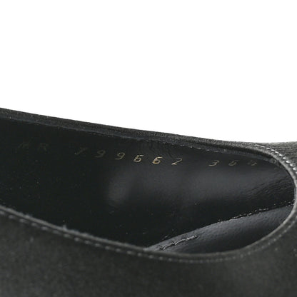 Saint Laurent Silk Satin Lentracte 110 Slingback Pumps 36.5 Black 8 of 9