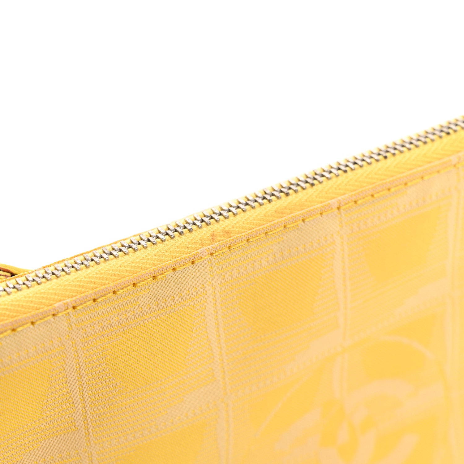 Chanel Nylon Travel Ligne Zip Wristlet Yellow 8 of 11