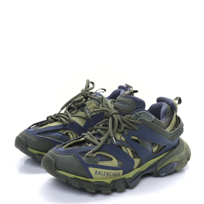 Balenciaga Mesh Rubber Tri-Color Womens Track Sneakers 38 Kaki Dark Grey Green 3 of 8