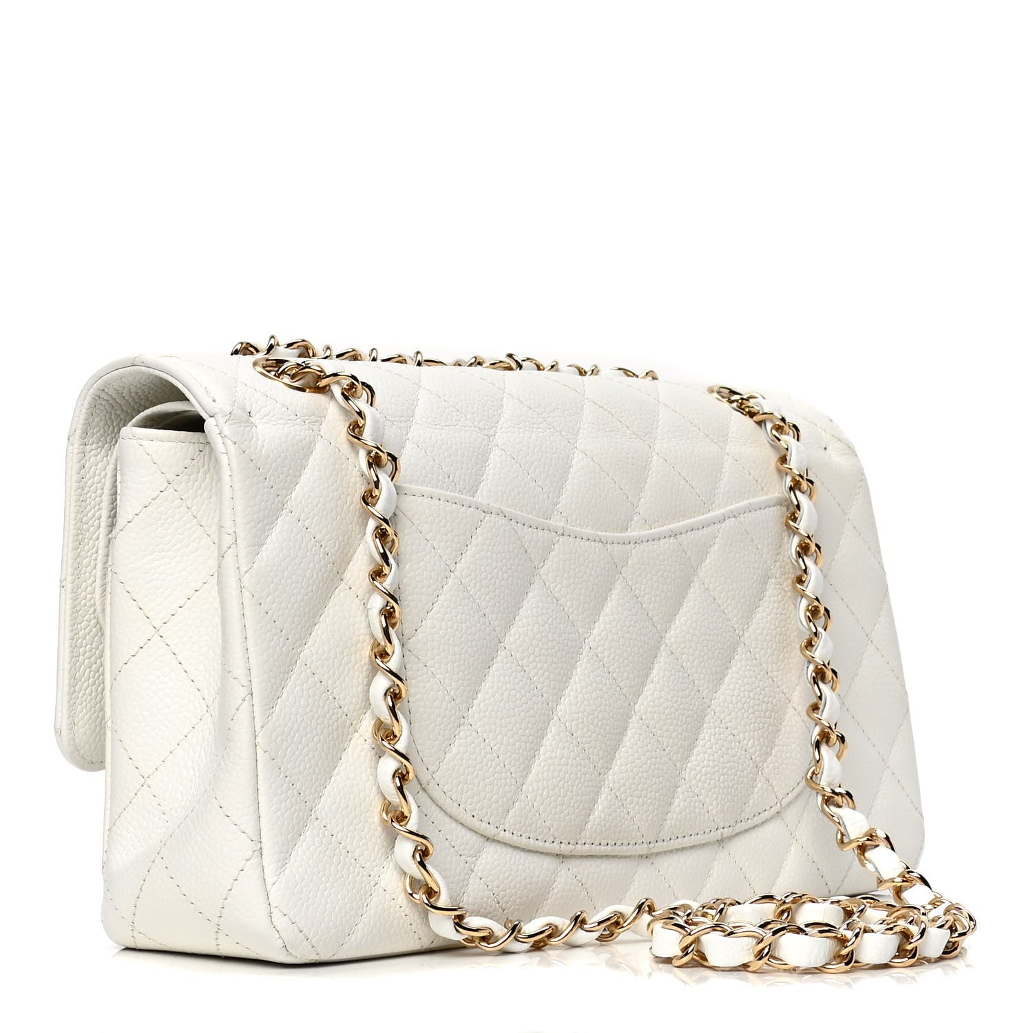 Chanel Caviar Quilted Medium Double Flap White 2 of 5