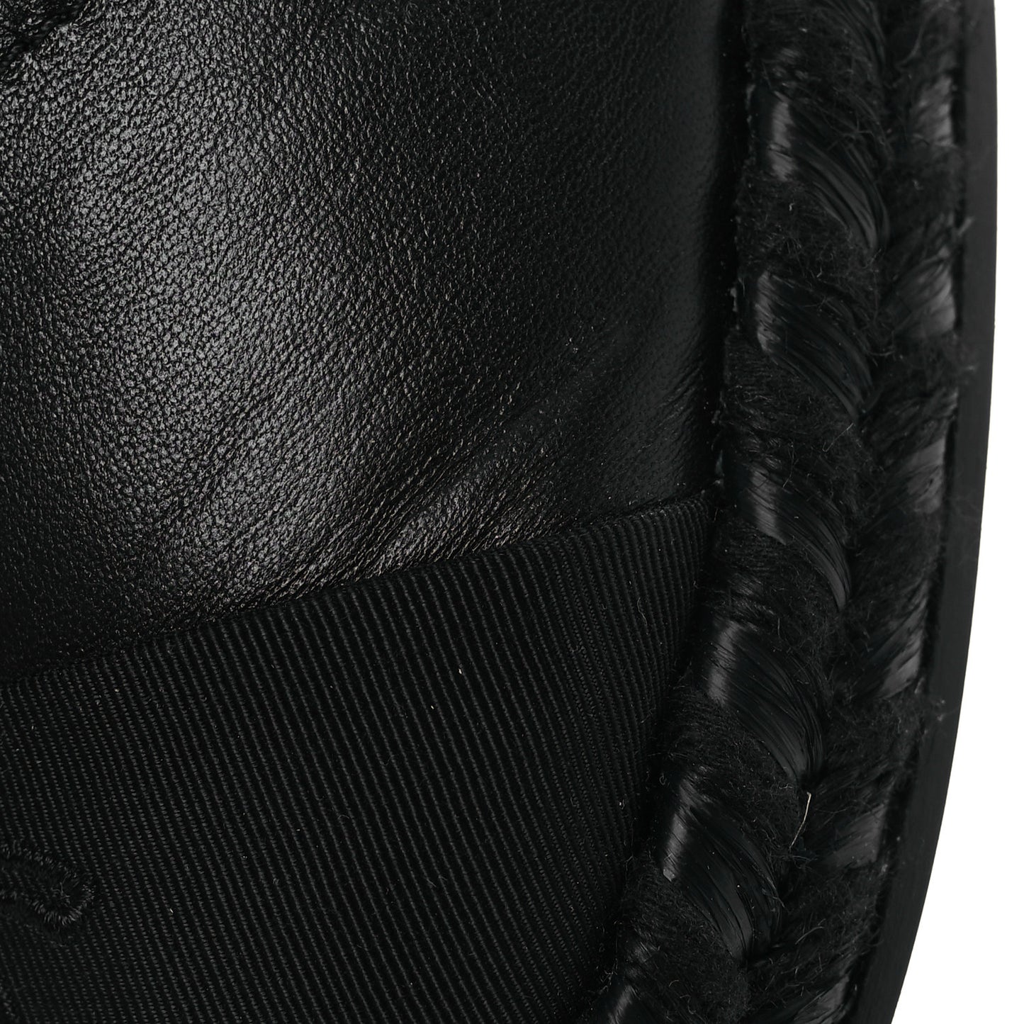 Lambskin Grosgrain CC Espadrilles Wedges 38 Black