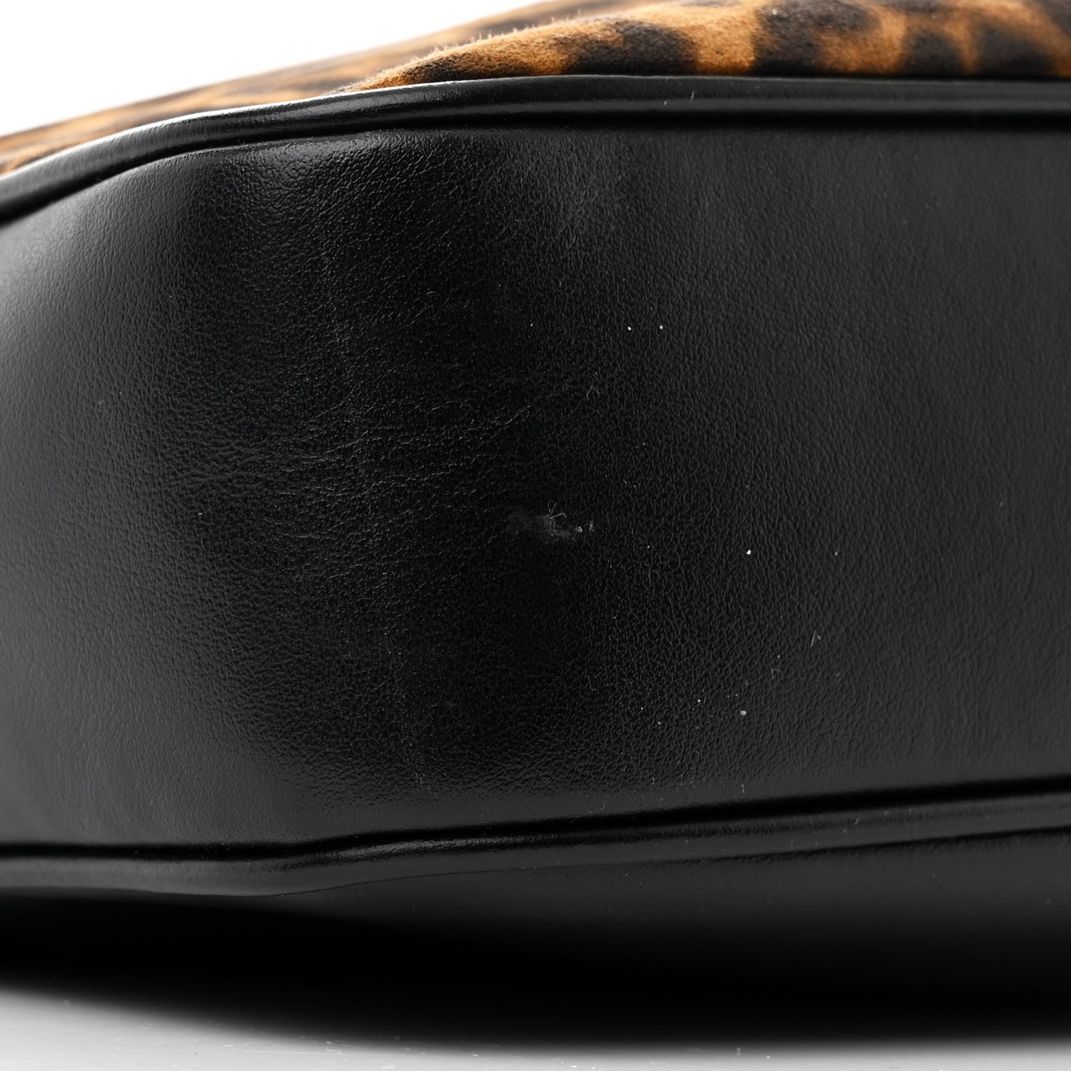 Saint Laurent Calfskin Leopard Print Monogram Lou Camera Bag Black 9 of 10